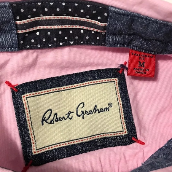 Robert Graham Button Front Collared Dress Shirt M - Picture 8 of 8